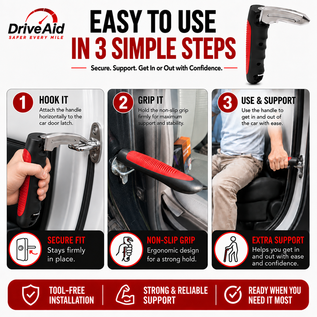 5-in-1 Car Support Handle with Window Breakerhh