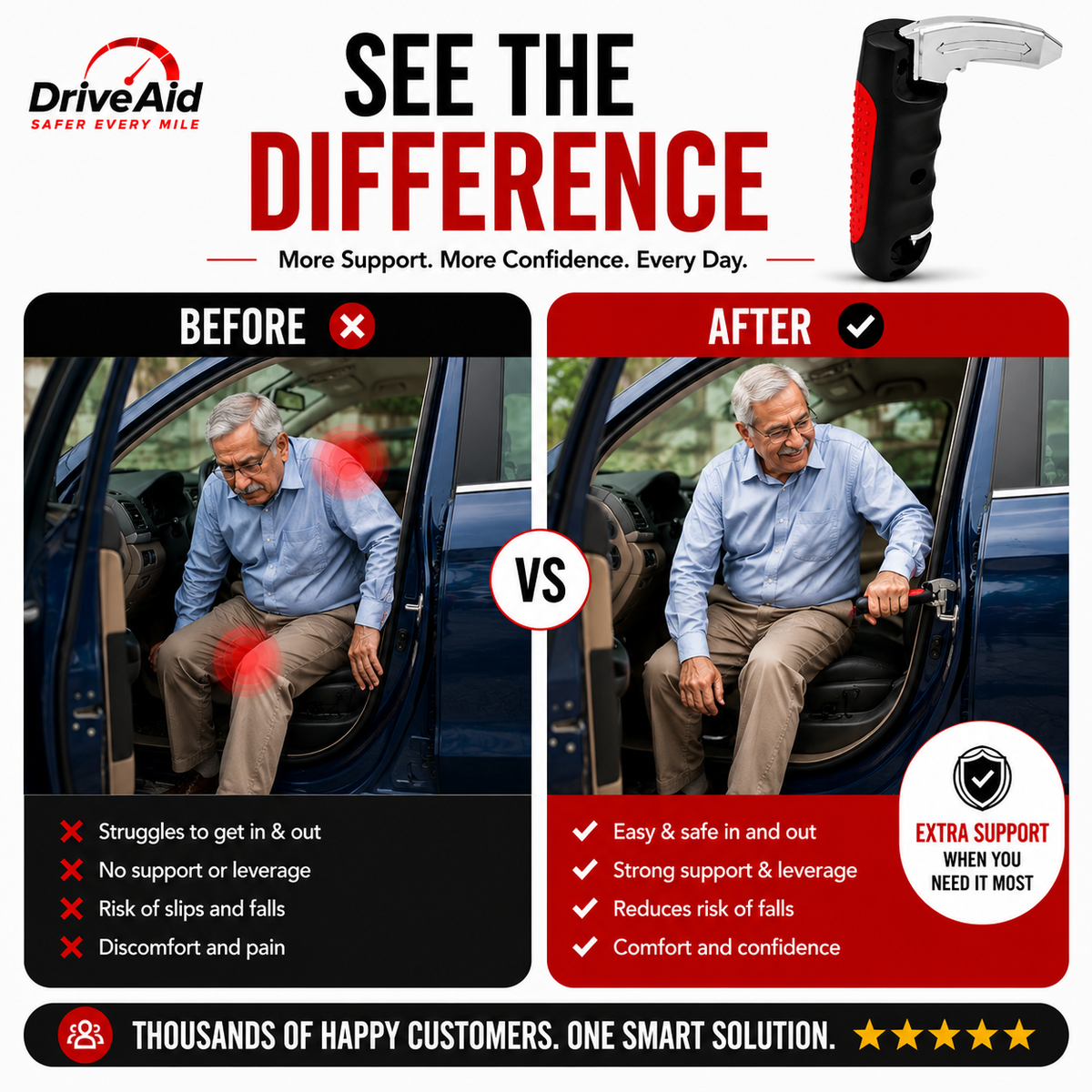 5-in-1 Car Support Handle with Window Breakerhh