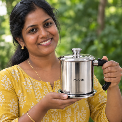 Stainless Steel Oil Filter with storage – Food-Grade Quality